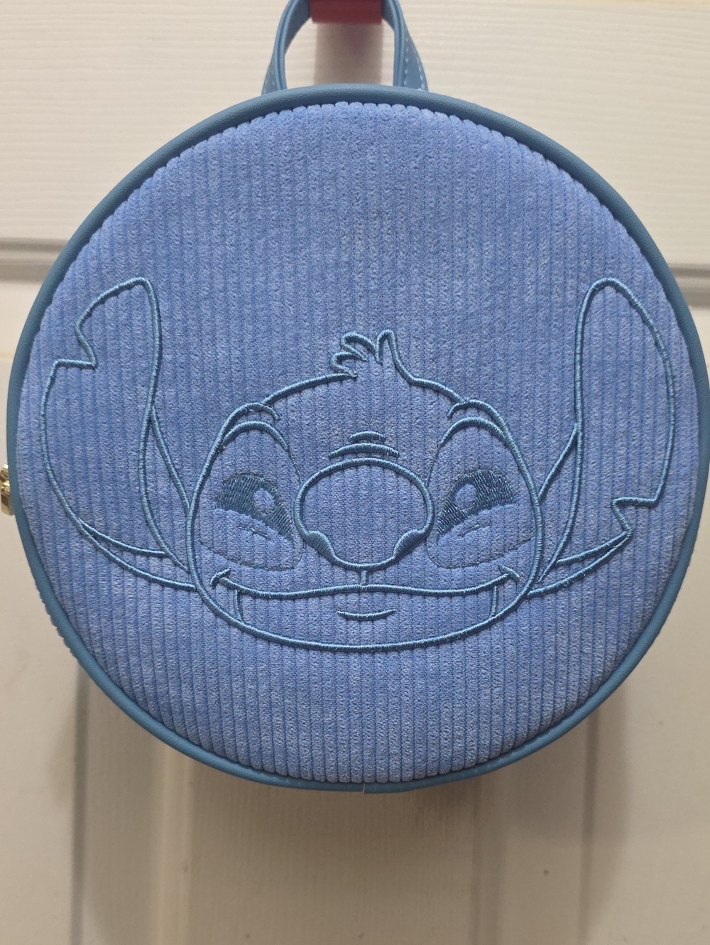 Disney Light Blue Stitch Face Round Crossbody Bag Loungefly